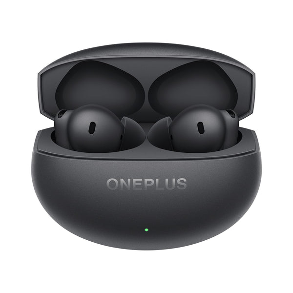 Storm Gray | OnePlus Buds 4 in Storm Gray, earbuds resting in the open charging case