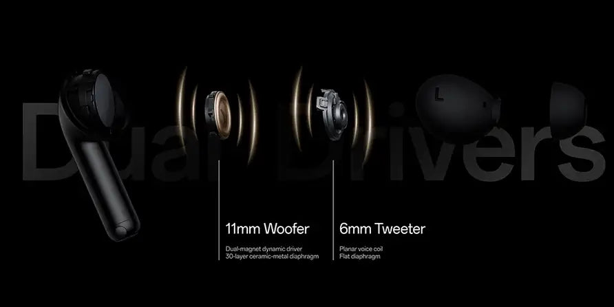 OnePlus Buds Pro 3 with 11mm woofer and 6mm tweeter