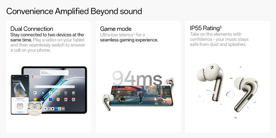 OnePlus Buds Pro 3 with dual-device connection, game mode and IP55 rating