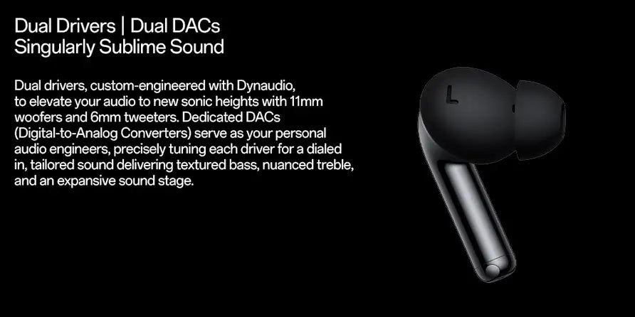OnePlus Buds Pro 3 dual drivers and dual DACs for sublime sound
