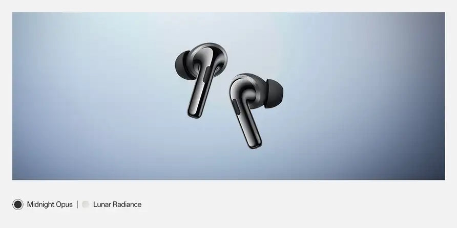 OnePlus Buds Pro 3 in Midnight Opus and Lunar Radiance colors