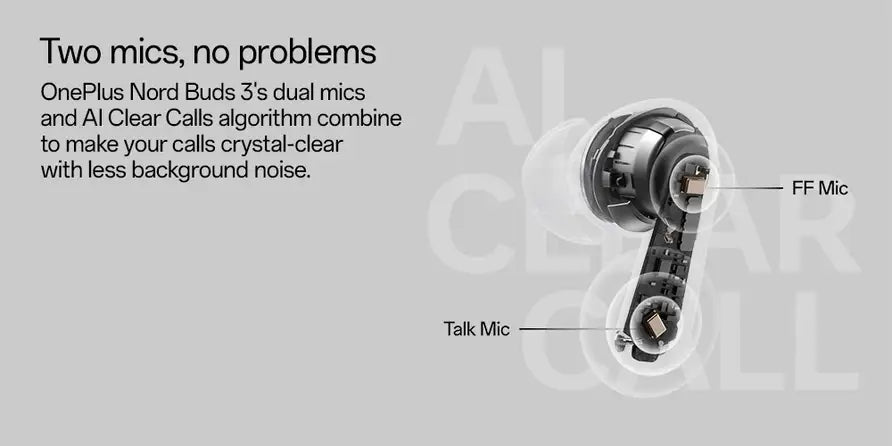 OnePlus Nord Buds 3 with dual mics for clearer calls