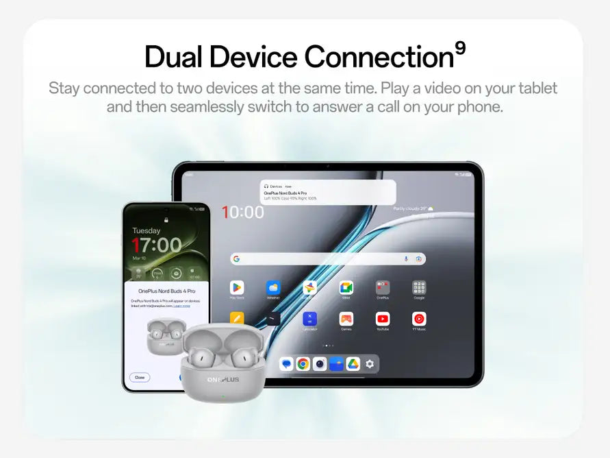 OnePlus Nord Buds 4 Pro dual-device connection for seamless switching