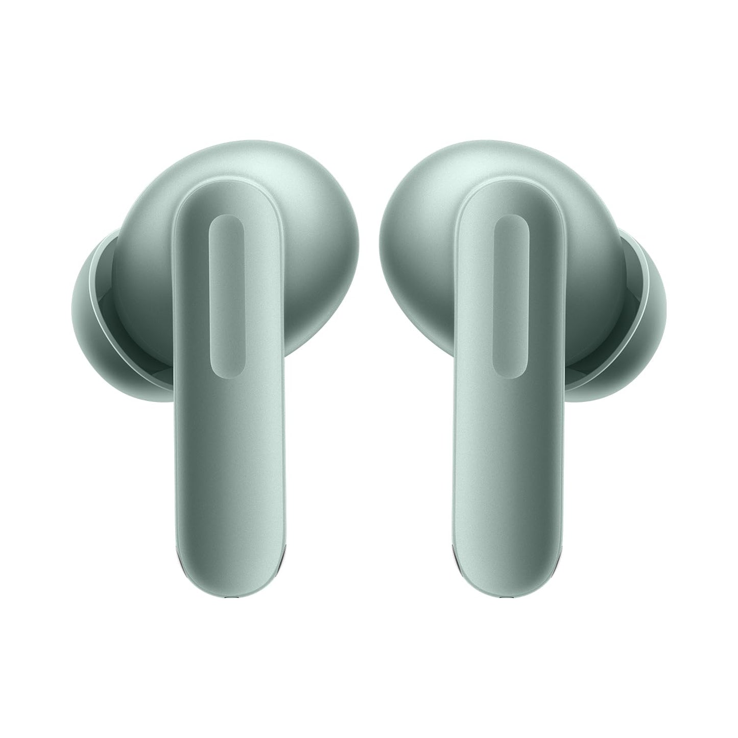 Zen Green | OnePlus Buds 4 Zen Green earbuds, front view showing the touch stems