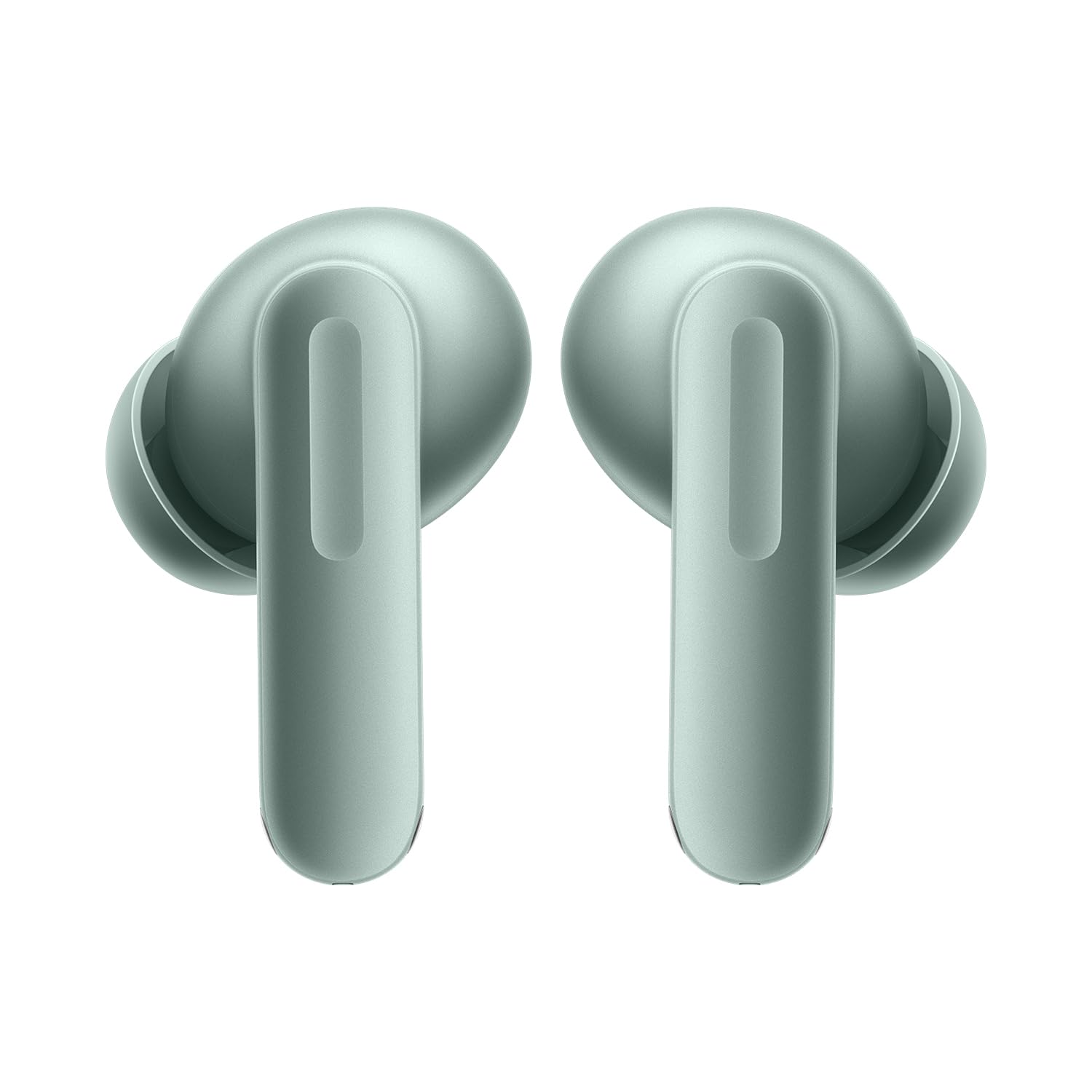 Zen Green | OnePlus Buds 4 Zen Green earbuds, front view showing the touch stems