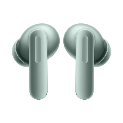 Zen Green | OnePlus Buds 4 Zen Green earbuds, front view showing the touch stems