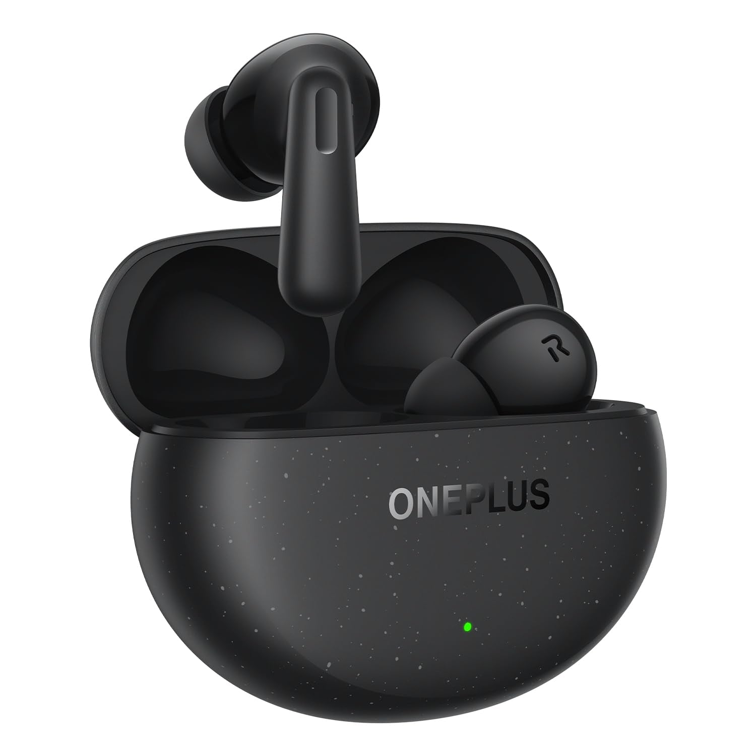 Starry Black | OnePlus Nord Buds 3 Pro Starry Black earbuds with the open charging case