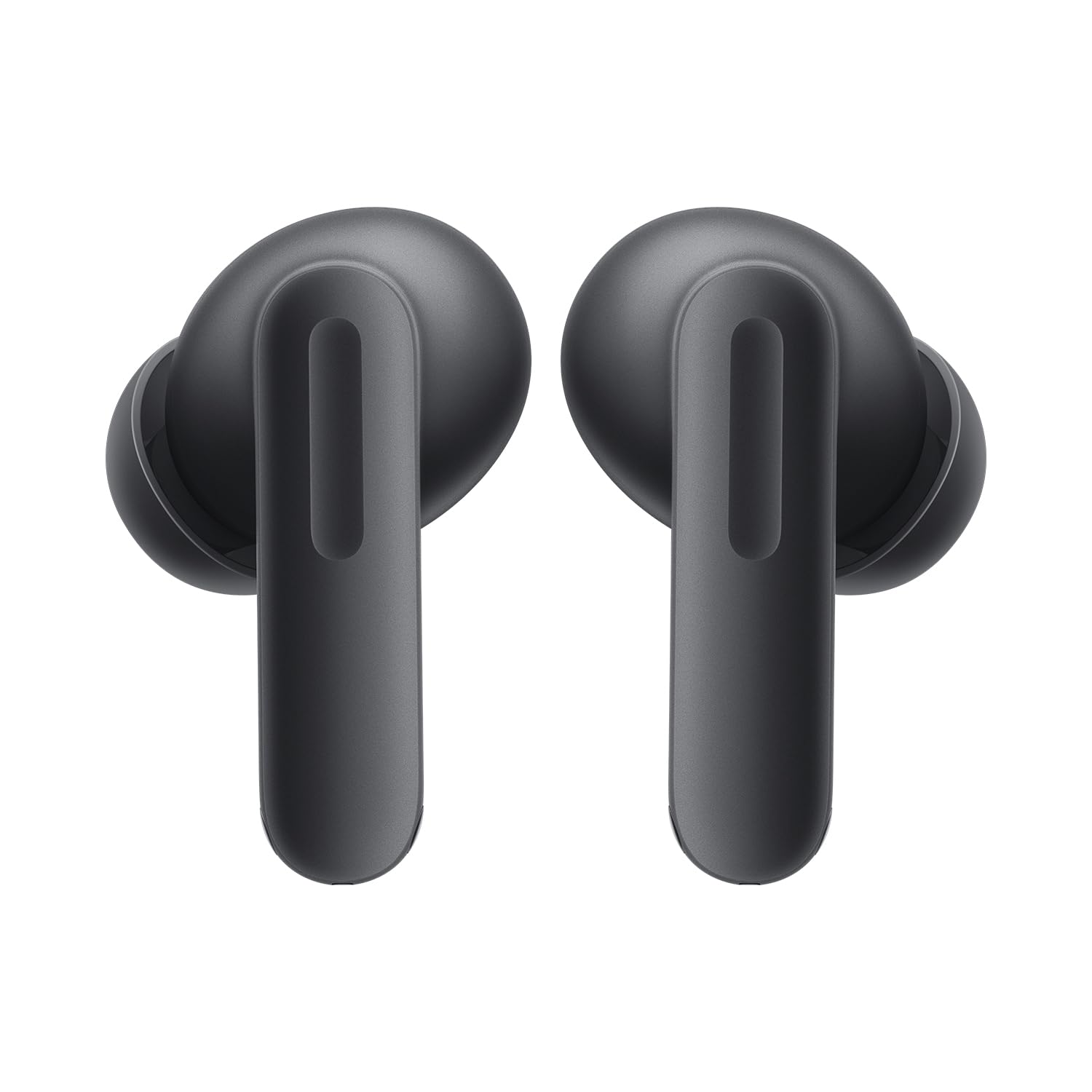 Storm Gray | OnePlus Buds 4 Storm Gray earbuds, front view showing the touch stems