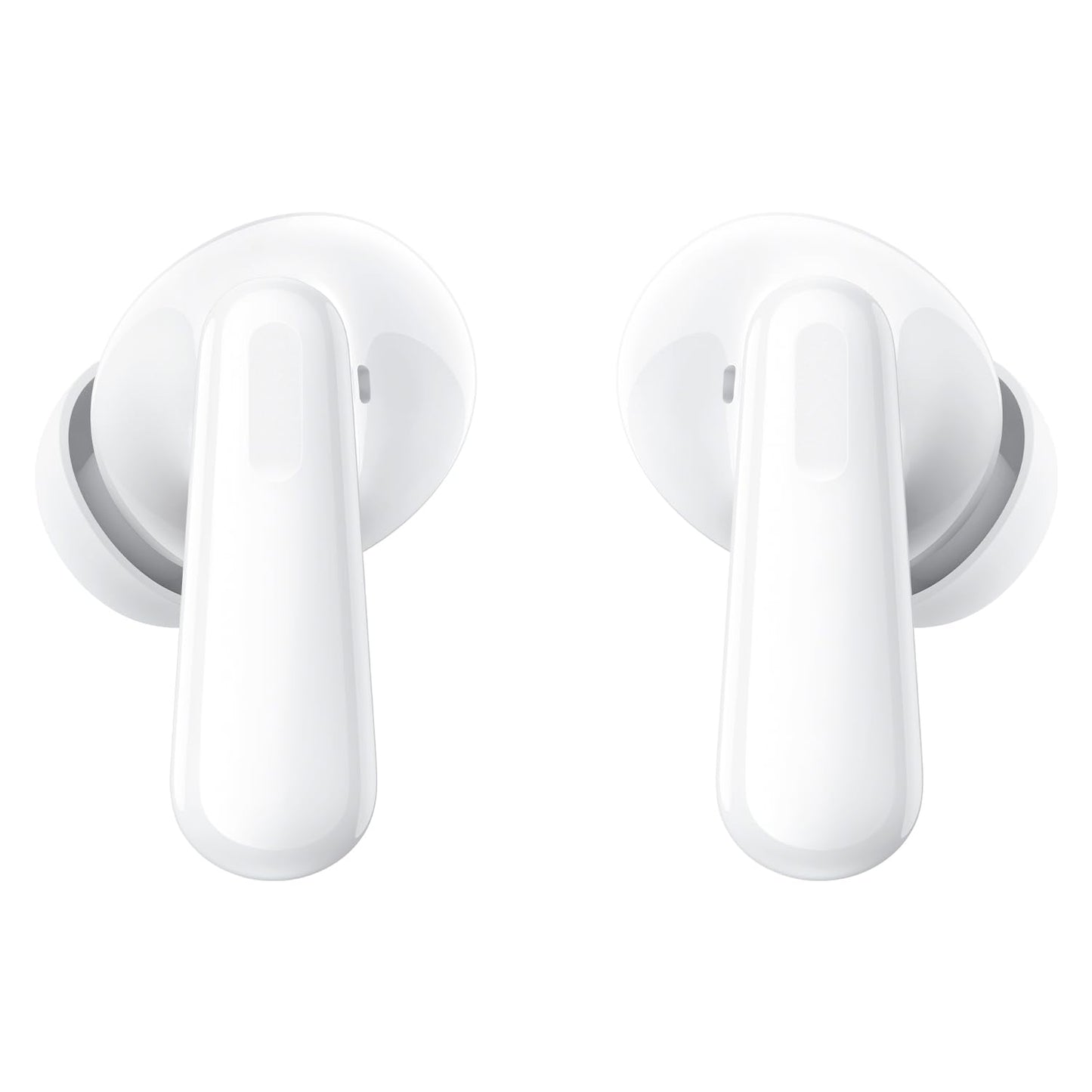 Melodic White | OnePlus Nord Buds 3 Melodic White earbuds, front view showing the stems