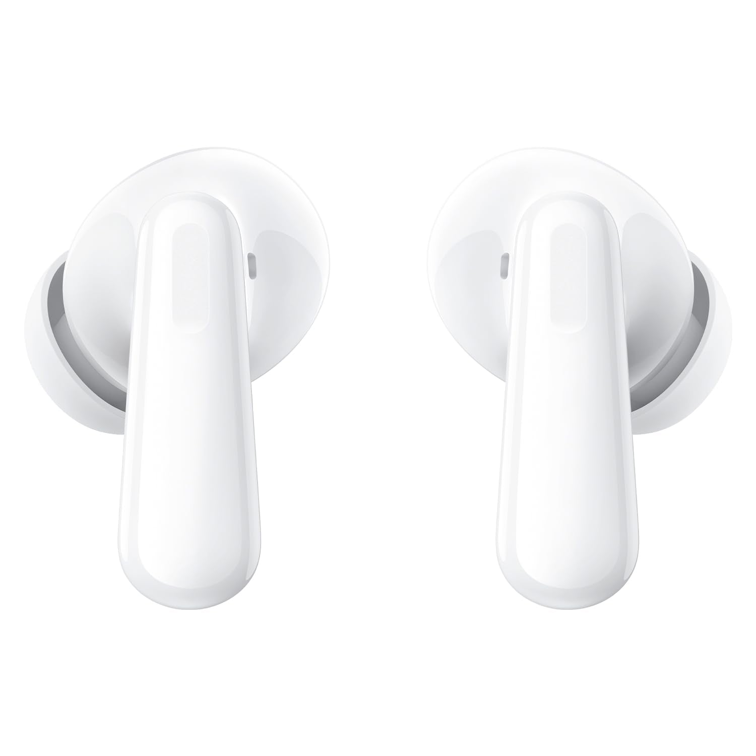 Melodic White | OnePlus Nord Buds 3 Melodic White earbuds, front view showing the stems