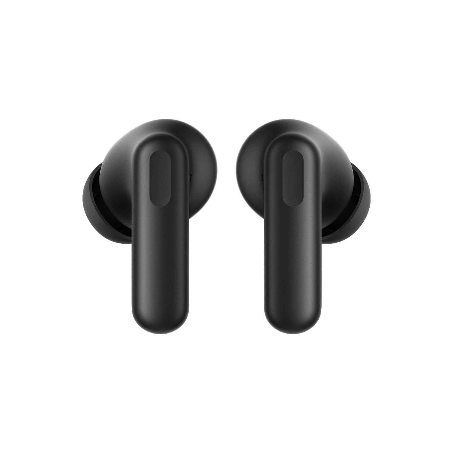 Ash Black | OnePlus Nord Buds 3r Ash Black earbuds, front view showing the stems