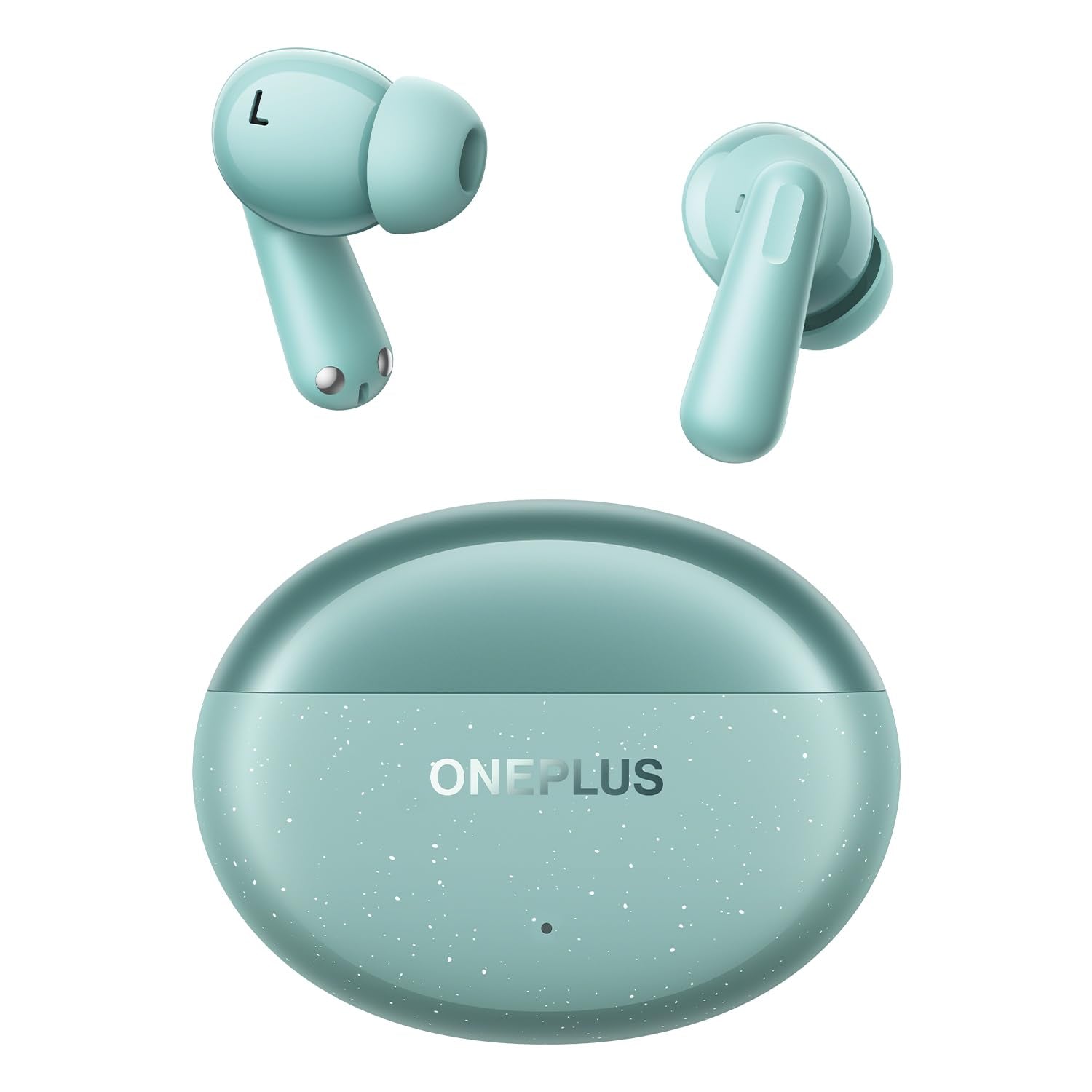 Soft Jade | OnePlus Nord Buds 3 Pro Soft Jade earbuds with the closed charging case