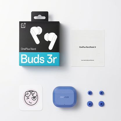 Aura Blue | OnePlus Nord Buds 3r Aura Blue — what's in the box: case, earbuds, ear tips and guide