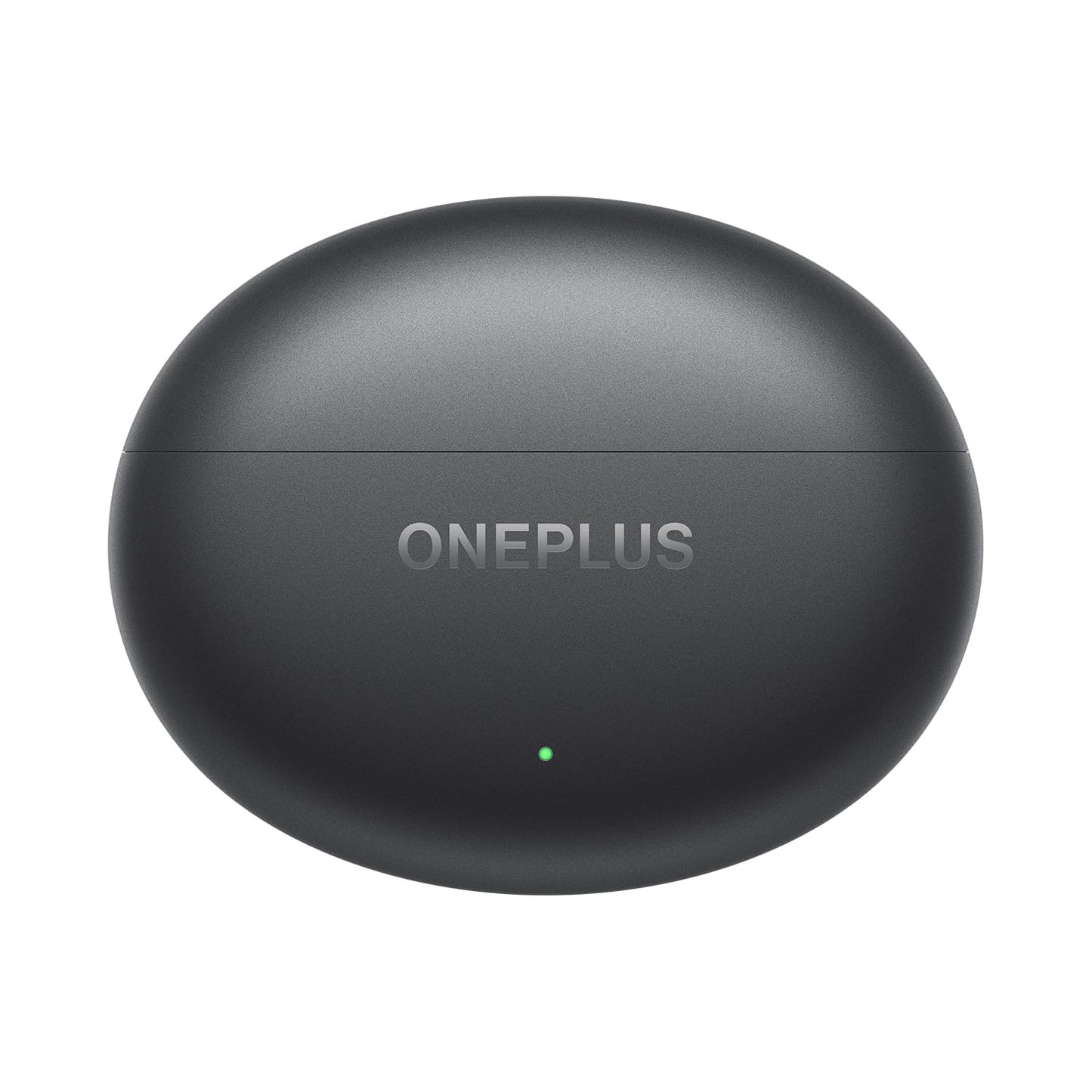 Storm Gray | OnePlus Buds 4 Storm Gray charging case closed, front with status light
