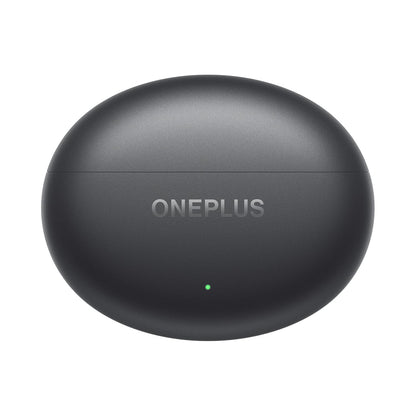 Storm Gray | OnePlus Buds 4 Storm Gray charging case closed, front with status light