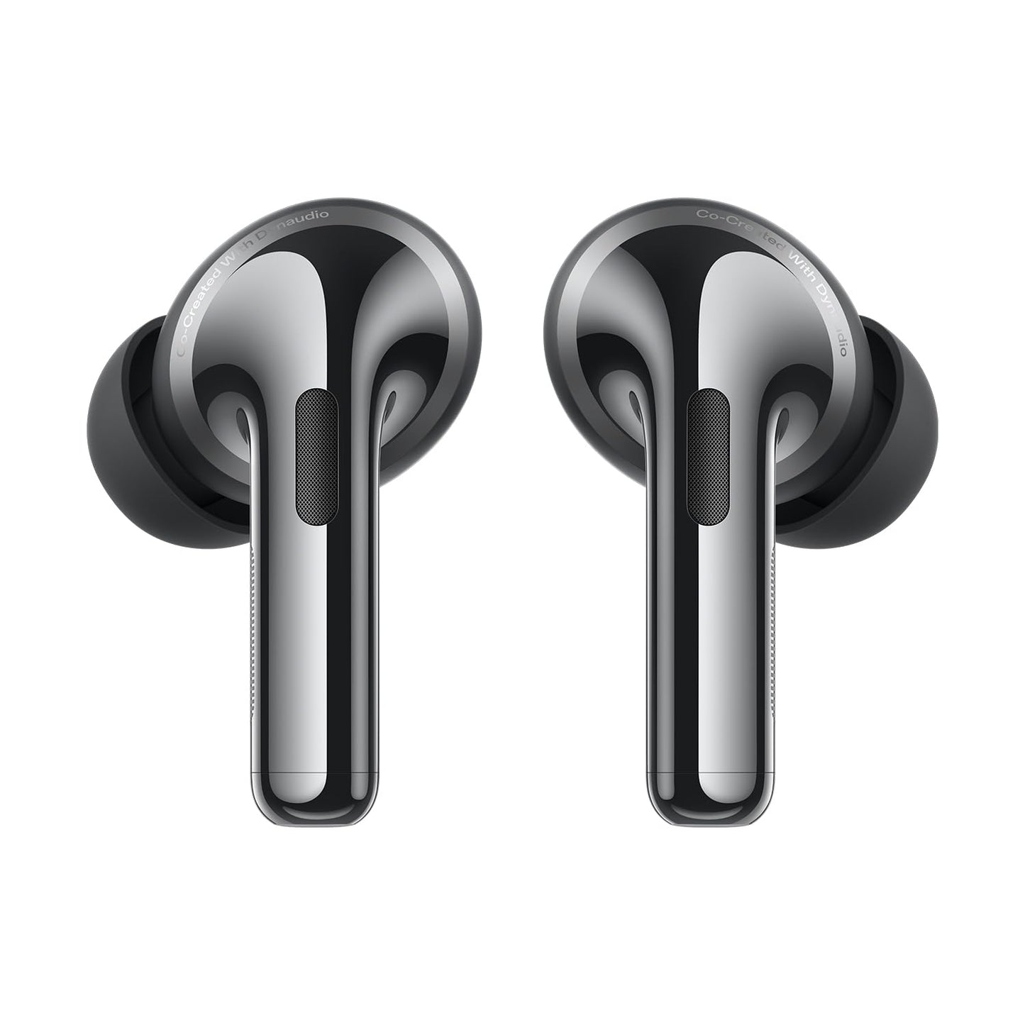 Midnight Opus | OnePlus Buds Pro 3 Midnight Opus earbuds, front view with Dynaudio-tuned stems