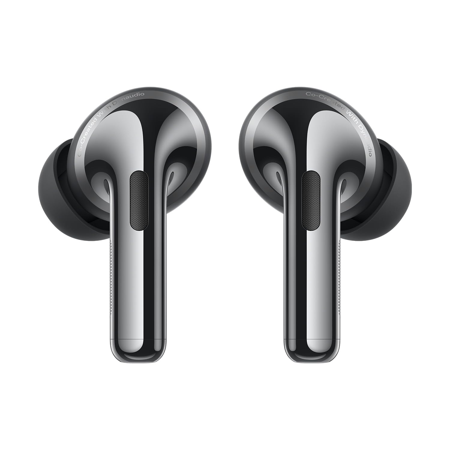 Midnight Opus | OnePlus Buds Pro 3 Midnight Opus earbuds, front view with Dynaudio-tuned stems