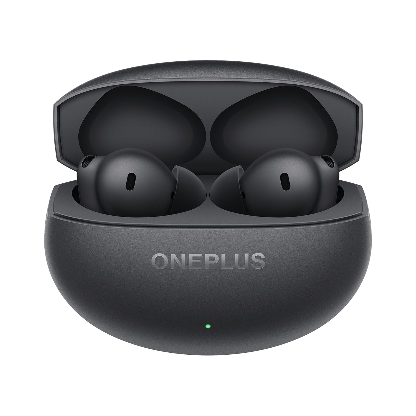 Storm Gray | OnePlus Buds 4 in Storm Gray, earbuds resting in the open charging case