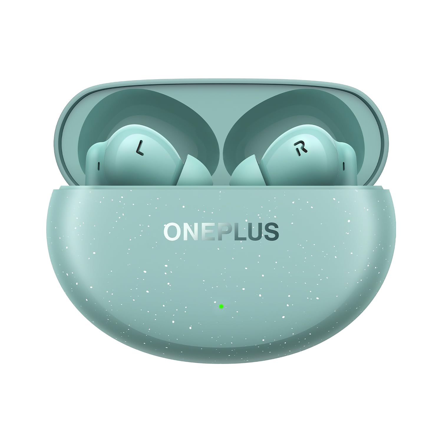 Soft Jade | OnePlus Nord Buds 3 Pro in Soft Jade, earbuds seated in the open charging case