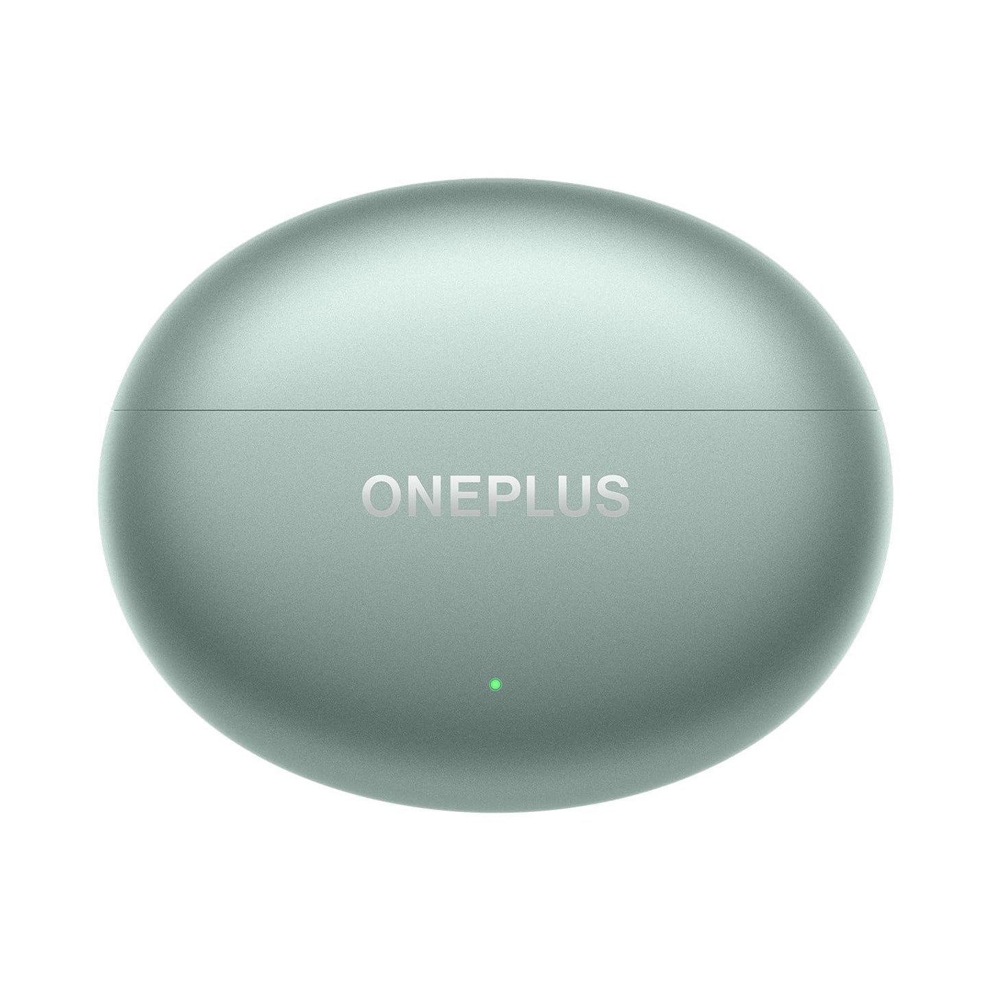 Zen Green | OnePlus Buds 4 Zen Green charging case closed, front with status light
