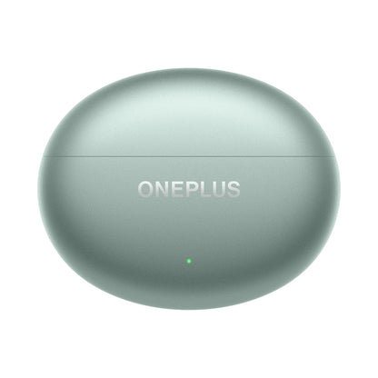 Zen Green | OnePlus Buds 4 Zen Green charging case closed, front with status light