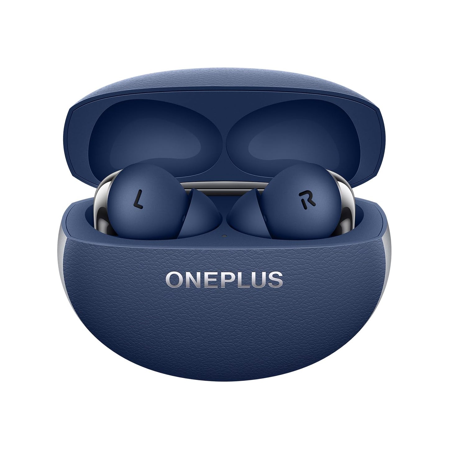 Sapphire Blue | OnePlus Buds Pro 3 in Sapphire Blue, earbuds in the open leather charging case