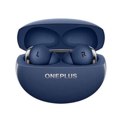 Sapphire Blue | OnePlus Buds Pro 3 in Sapphire Blue, earbuds in the open leather charging case