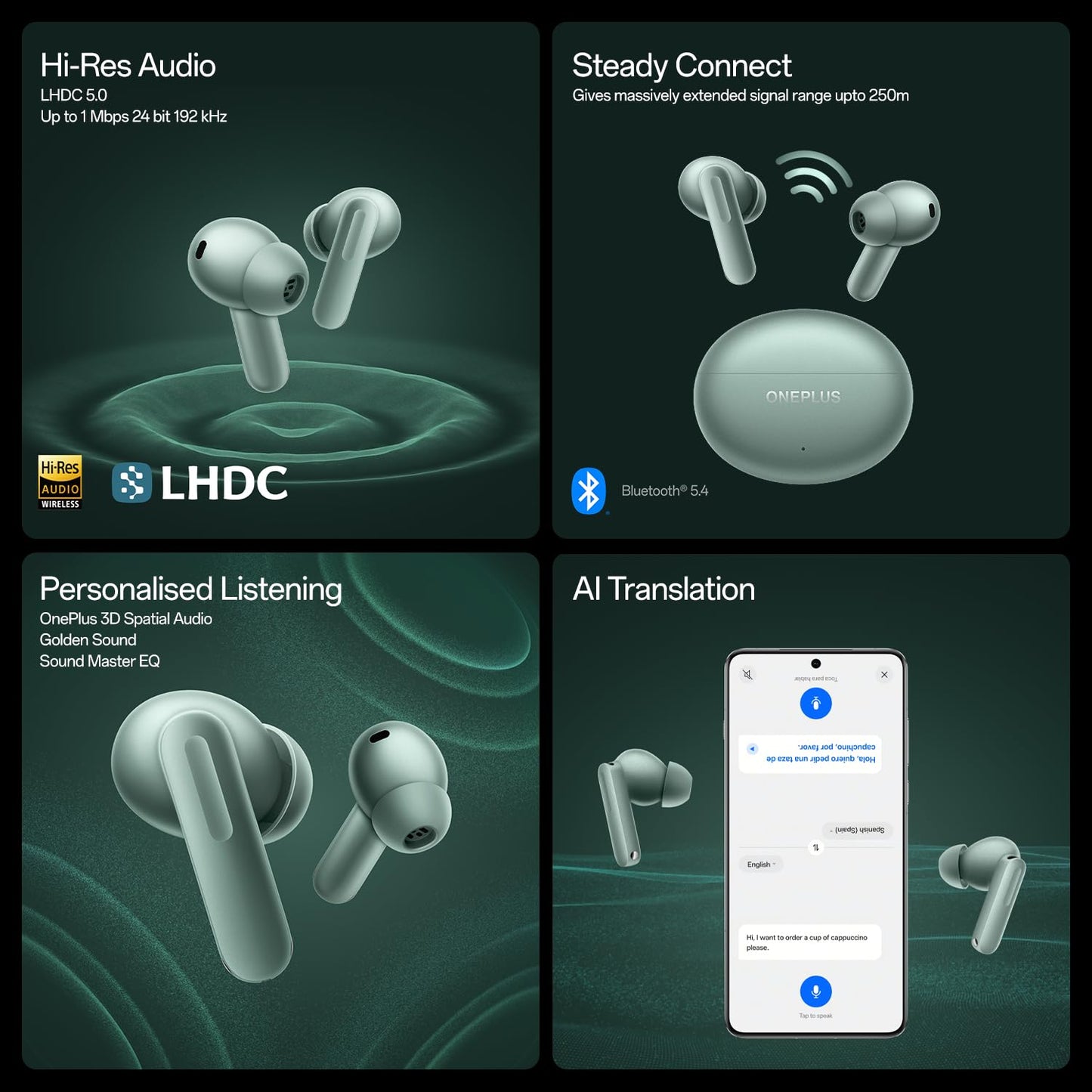 Shared | OnePlus Buds 4 features: Hi-Res LHDC 5.0 audio, Steady Connect, 3D spatial audio and AI Translation