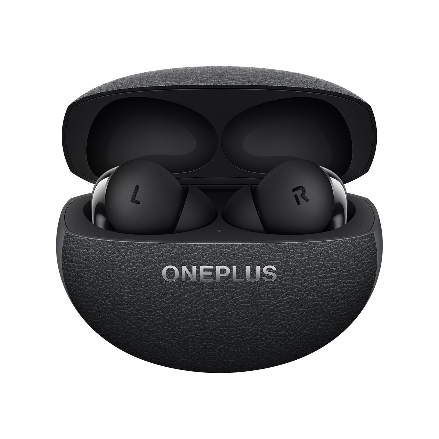 Midnight Opus | OnePlus Buds Pro 3 in Midnight Opus, earbuds in the open leather charging case
