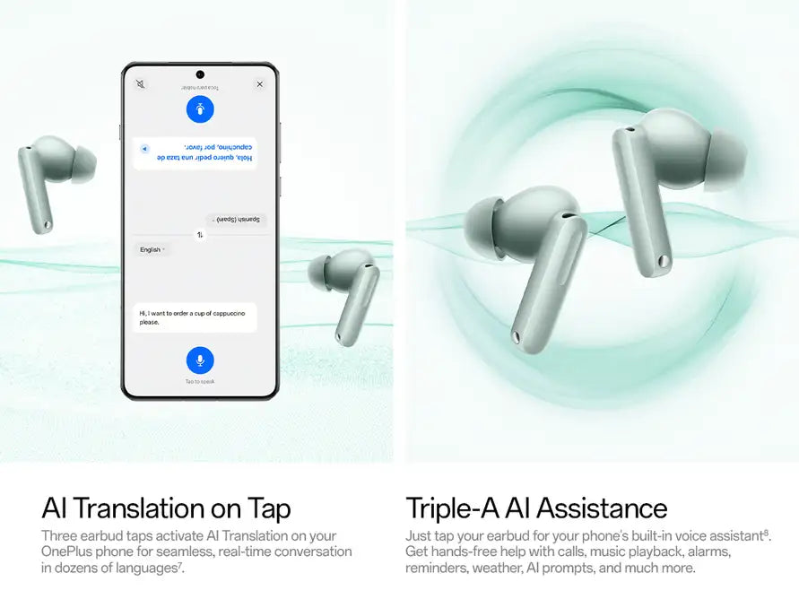 OnePlus Buds 4 with on-tap AI Translation and AI assistance