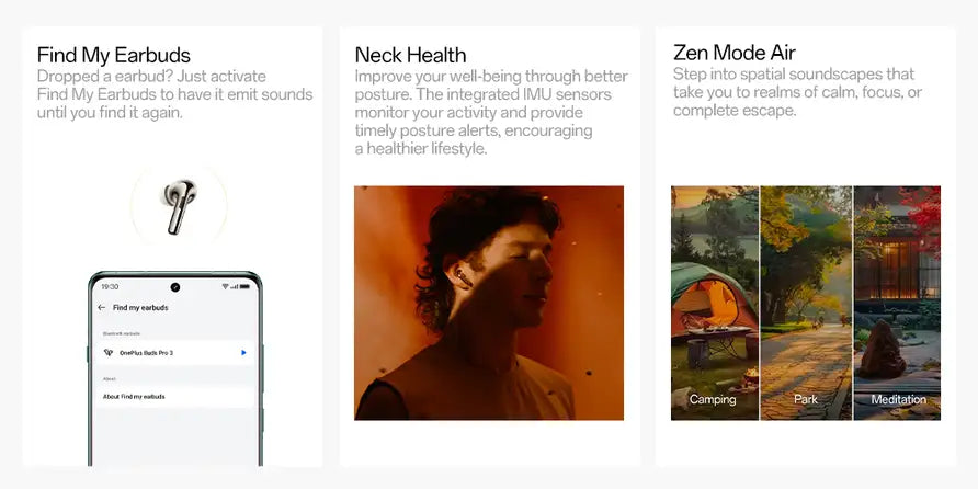 OnePlus Buds Pro 3 with Find My Earbuds, Neck Health and Zen Mode Air