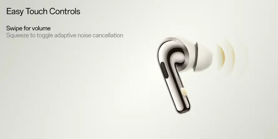 OnePlus Buds Pro 3 — swipe for volume control