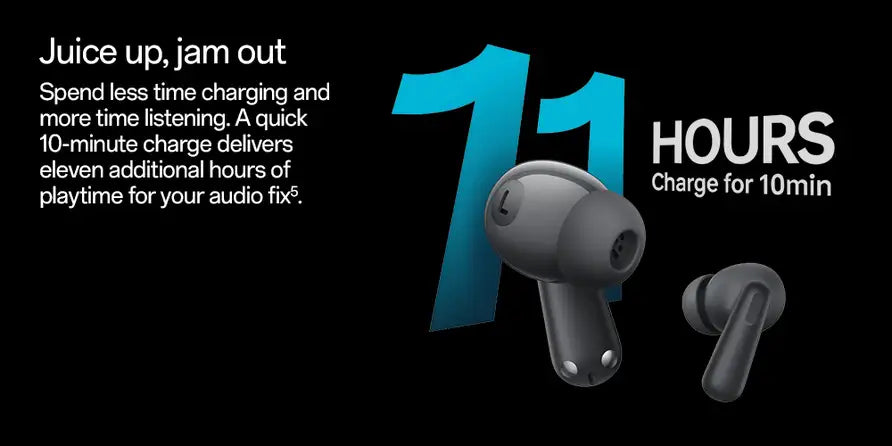 OnePlus Nord Buds 3 fast charging — juice up and jam out