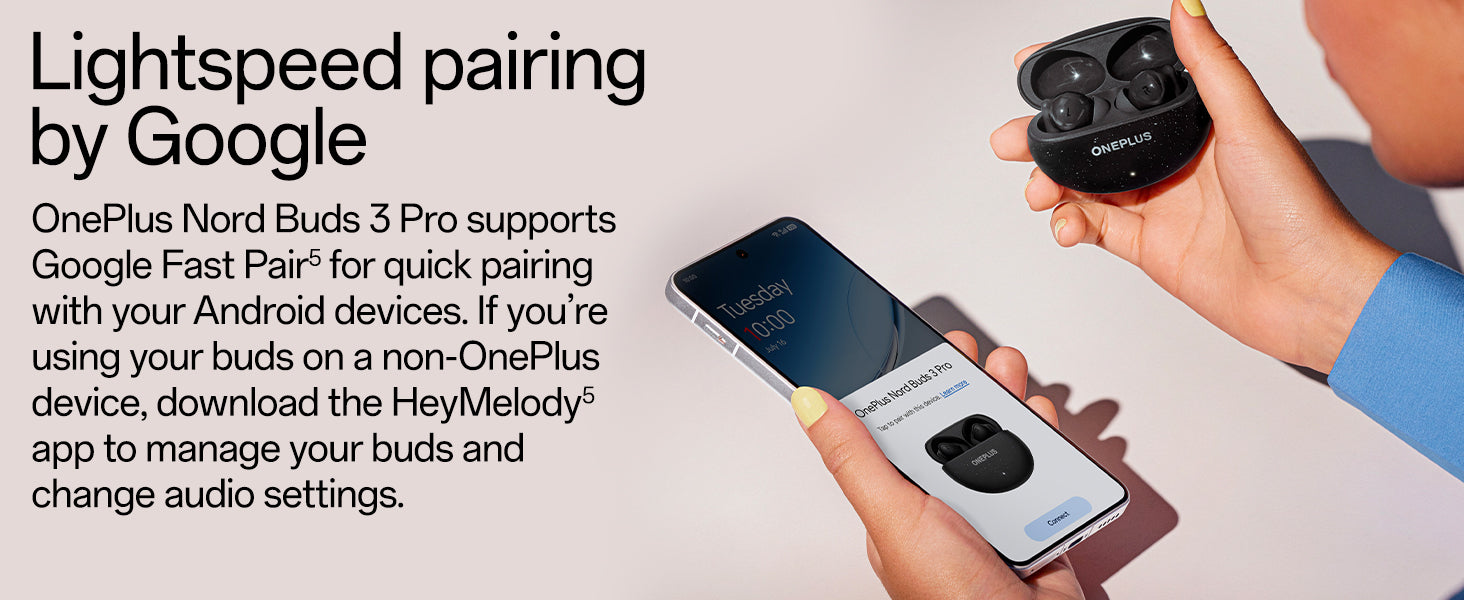 OnePlus Nord Buds 3 Pro with Google Fast Pair for instant pairing