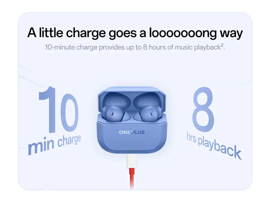 OnePlus Nord Buds 3r fast charging — a little charge goes a long way