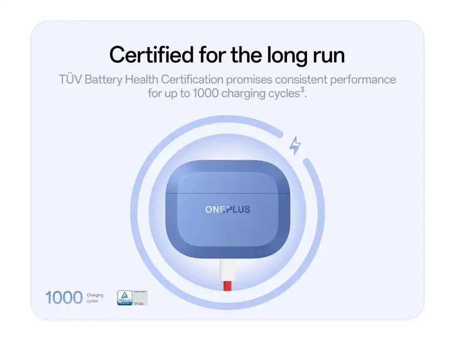 OnePlus Nord Buds 3r with TÜV Rheinland battery health certification